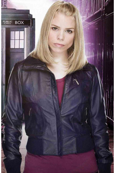 Doctor Who Rose Tyler Purple Genuine Leather Jacket