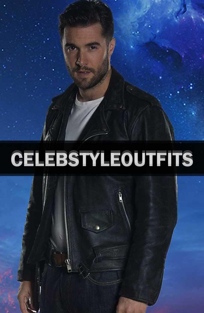 Joshua Bowman Doctor Who Krasko Biker Black Leather Jacket