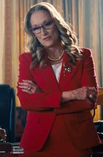 Meryl Streep Dont Look Up President Orlean Red Wool Blazer