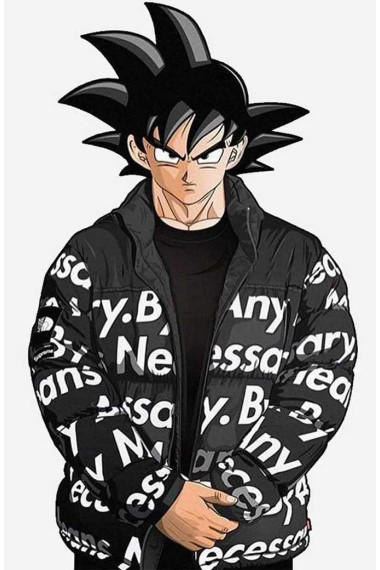 Dragon Ball Z Anime Goku Kakarot Drip Quilted Puffer Jacket