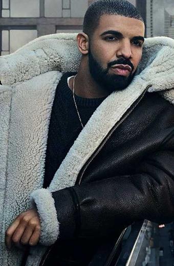 Aubrey Drake Graham Hooded Black Bomber Shearling Jacket