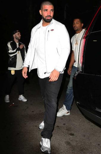 Mens Aubrey Drake Graham Casual Bomber White Cotton Jacket