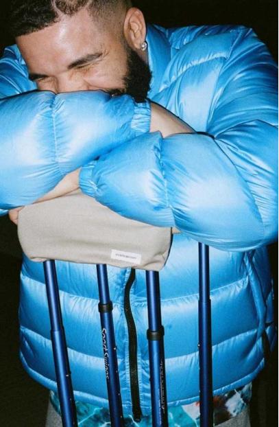 Mens Casual Aubrey Drake Graham Blue Quilted Puffer Jacket drake-graham-casual-jacket