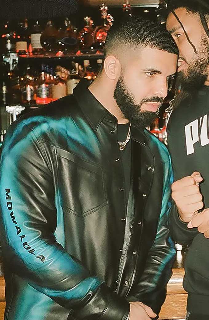 Aubrey Drake Graham Mowalola Mens Bomber Black Leather Jacket