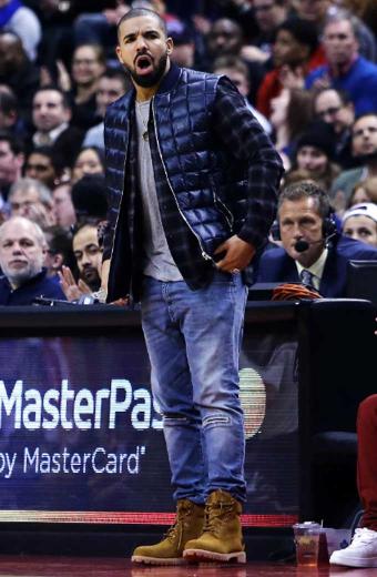 Aubrey Drake Graham Mens Blue Parachute Quilted Puffer Vest