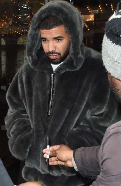 Mens Casual Aubrey Drake Graham Street Bomber Grey Fur Hoodie aubrey-drake-graham-street-hoodie