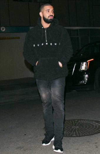 Supreme Aubrey Drake Graham Mens Casual Black Fleece Hoodie