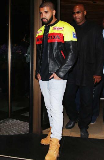 Aubrey Drake Graham HONDA Mens Black Biker Leather Jacket