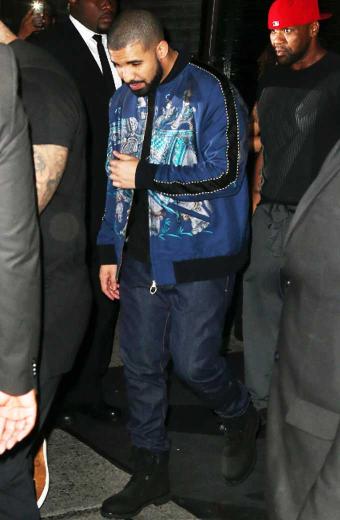 Casual Aubrey Drake Graham Mens Bomber Blue Cotton Jacket