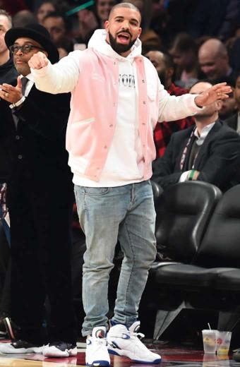 Aubrey Drake Graham Scotiabank Arena Bomber Pink Fleece Jacket