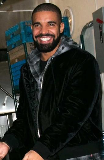 Casual Aubrey Drake Graham Mens Bomber Black Velvet Jacket