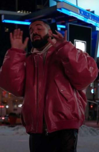 Aubrey Drake Graham Whats Next Bomber Pink Leather Jacket