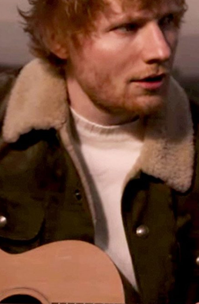 Afterglow Song Ed Sheeran Singer Shearling Collar Jacket