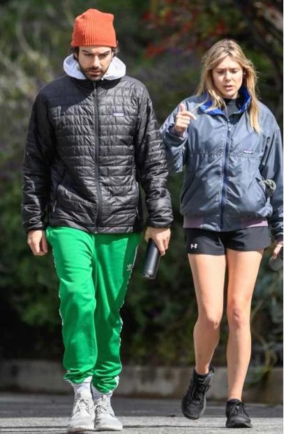 Elizabeth Olsen Out In Sherman Oaks Parachute Bomber Jacket elizabeth-olsen-grey-parachute-jacket