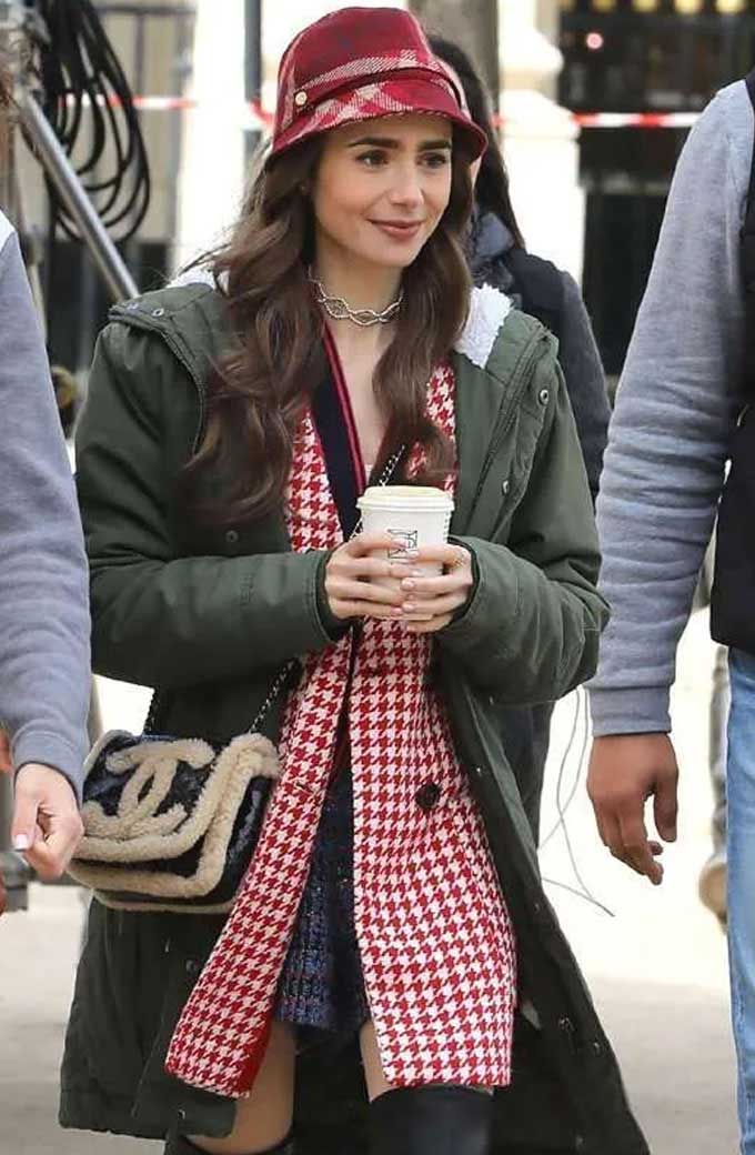Emily In Paris Emily Cooper Lilly Collins Cotton Hoodie Coat