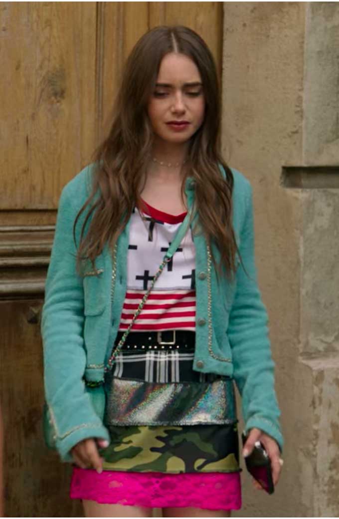Emily in Paris Emily Cooper Lily Collins Wool Cardigan