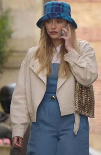 Camille Razat Emily in Paris TV Series Beige Cotton Jacket