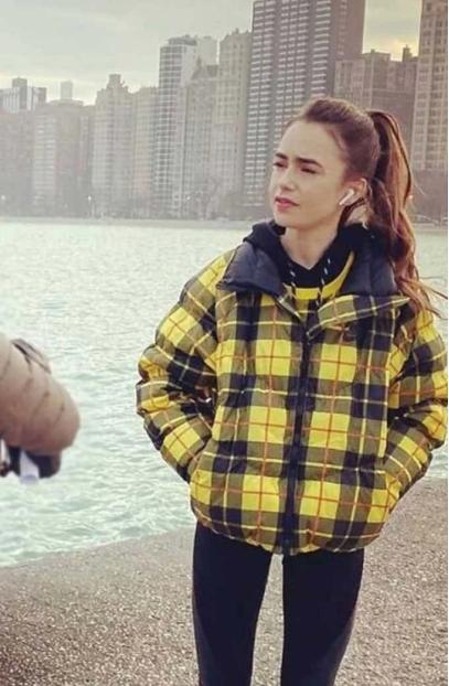 Emily Cooper Emily In Paris Lily Collins Yellow Plaid Jacket emily-in-paris-lily-collins-yellow-plaid-jacket