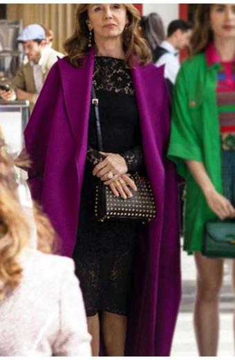 Leroy-Beaulieu Sylvie Grateau Emily In Paris Purple Wool Coat