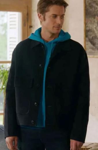 Lucas Bravo Emily In Paris TV Show Gabriel Black Wool Jacket
