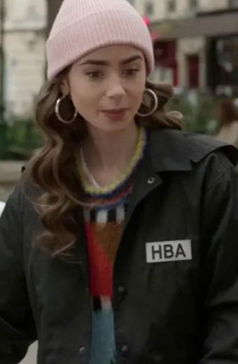 Lily Collins Emily Cooper Emily In Paris Black HBA Jacket