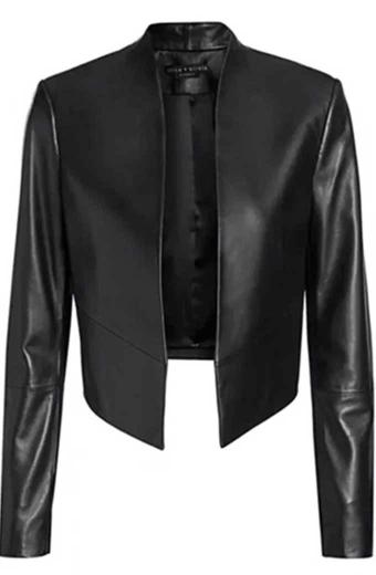 Emily In Paris Lily Collins Emily Cooper Black Leather Jacket