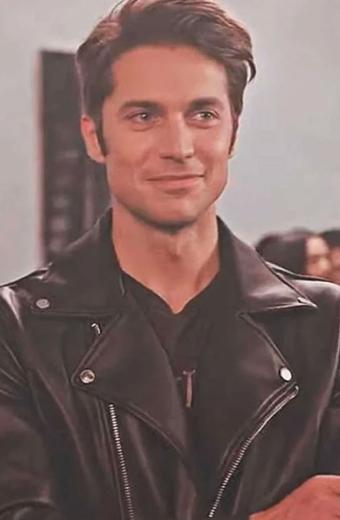 Lucas Bravo Gabriel Emily In Paris Biker Black Leather Jacket