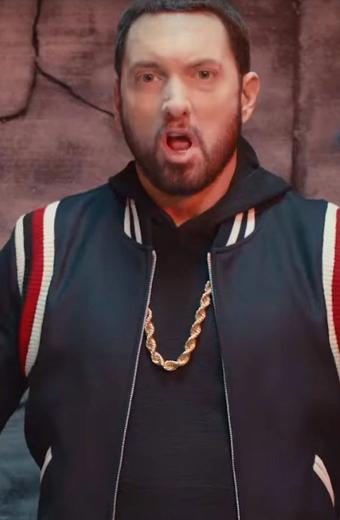 Eminem Godzilla Marshall Mathers Bomber Black Varsity Jacket