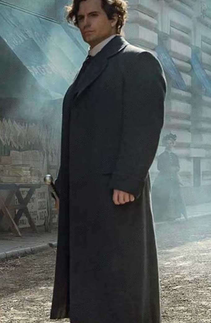 Enola Holmes Henry Cavill Black Trench Coat