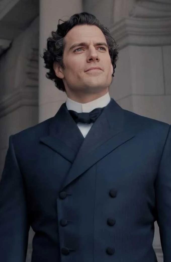 Henry Cavill Sherlock Holmes Enola Holmes Blue Suit Coat