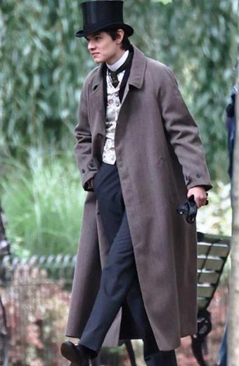 Lord Tewkesbury Louis Partridge Enola Holmes Grey Wool Coat