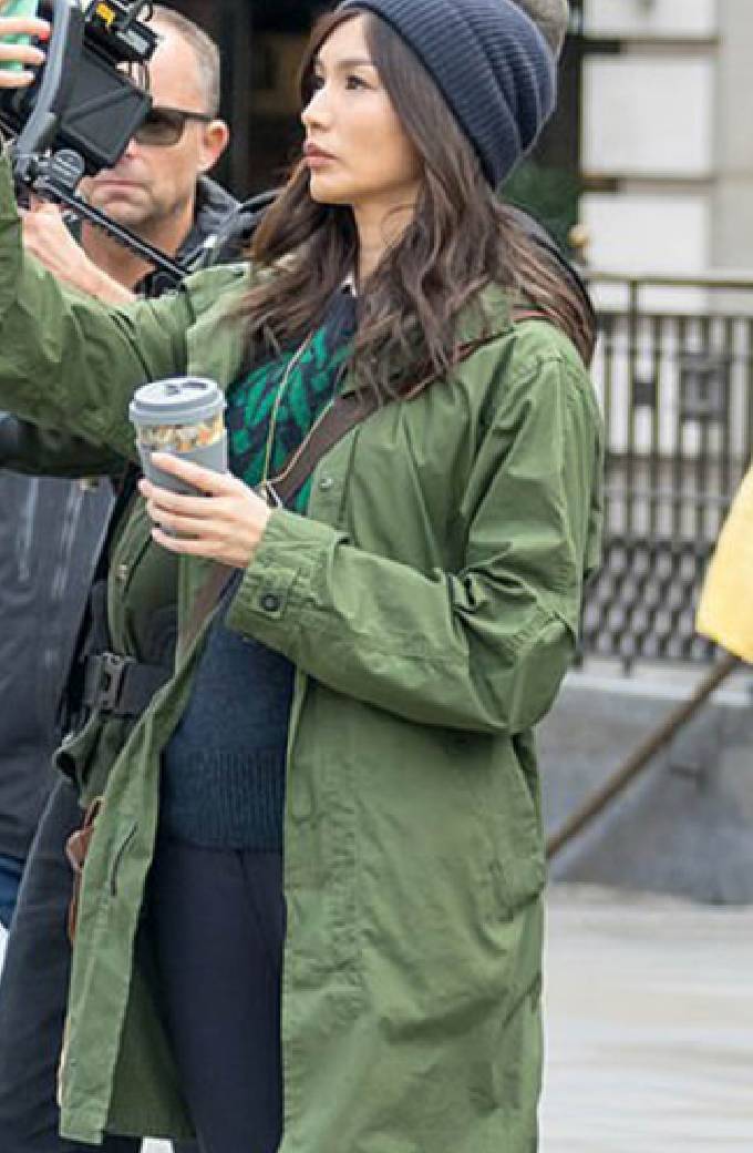 Eternal Gemma Chan Sersi Green Cotton Coat