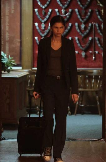 Zendaya Euphoria TV Series Rue Bennett Black Cotton Blazer