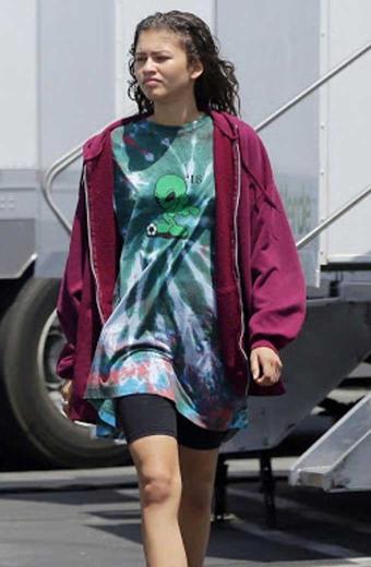 Zendaya Euphoria TV Series Rue Bennett Burgundy Fleece Hoodie