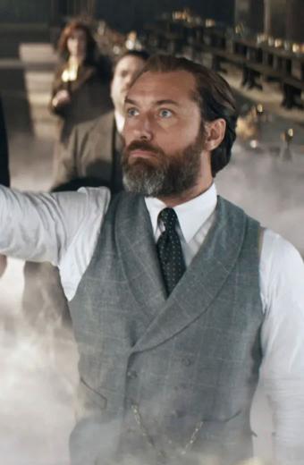 Fantastic Beasts Jude Law Albus Dumbledore Grey Cotton Vest