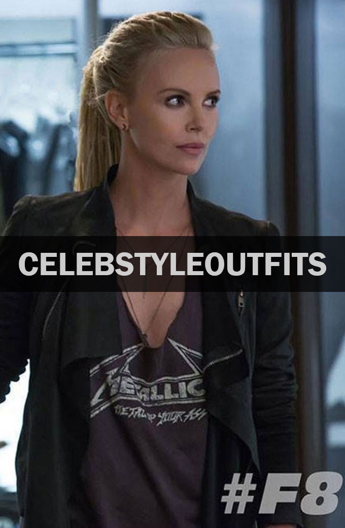 Cipher Fast And Furious Charlize Theron Black Drape Jacket