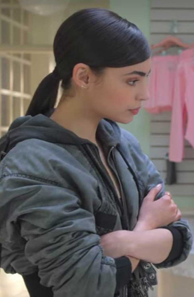 Feel The Beat Sofia Carson April Dibrina Cropped Bomber Jacket sofia-carson-feel-the-beat-cropped-jacket
