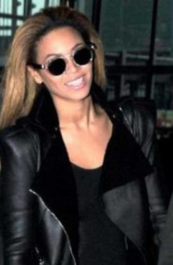 Beyonce Balmain Shearling Lined Black Leather Jacket