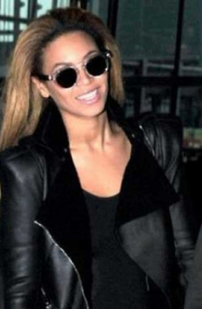 Beyonce Balmain Shearling Lined Black Leather Jacket
