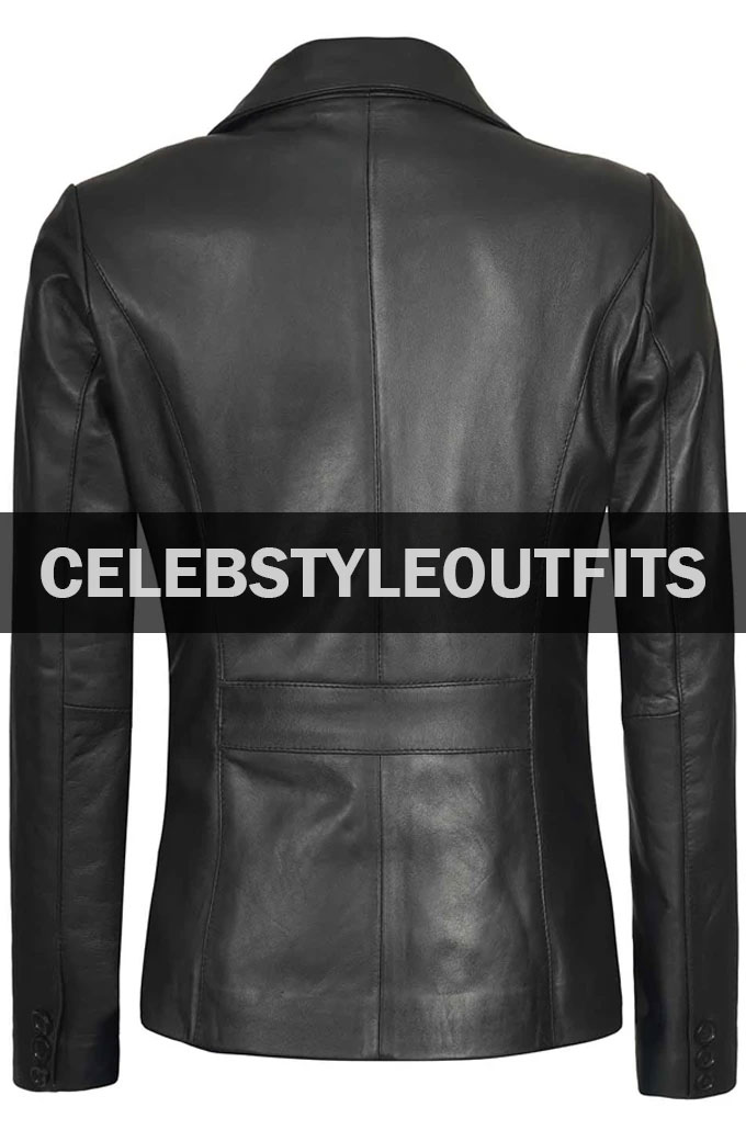 Rachel Keller Samantha Tokyo Vice Black Leather Blazer tokyo-vice-rachel-keller-coat