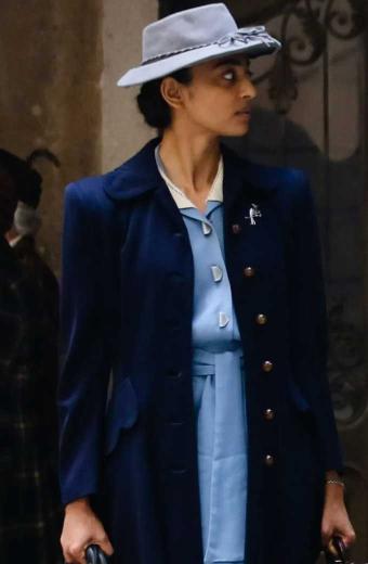 Noor Inayat Khan Call To Spy A Radhika Apte Blue Wool Coat