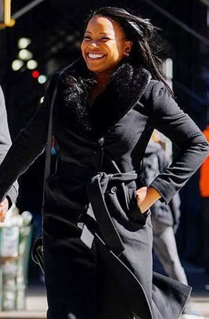 Dana Canedy Journal for Jordan Chante Adams Black Cotton Coat chante-adams-journal-for-jordan-coat