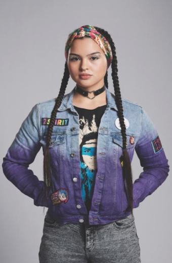 Trickster Anna Lambe Blue And Purple Denim Jacket