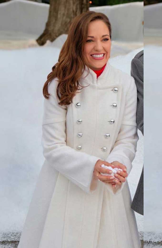 Laura Osnes Anna Jordan One Royal Holiday White Royal Coat