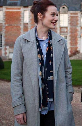 Maggie Around The Sun Cara Theobold Grey Wool Trench Coat