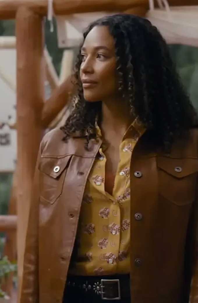 Kylie Bunbury Cassie Dewell Big Sky Brown Leather Jacket big-sky-cassie-dewell-jacket