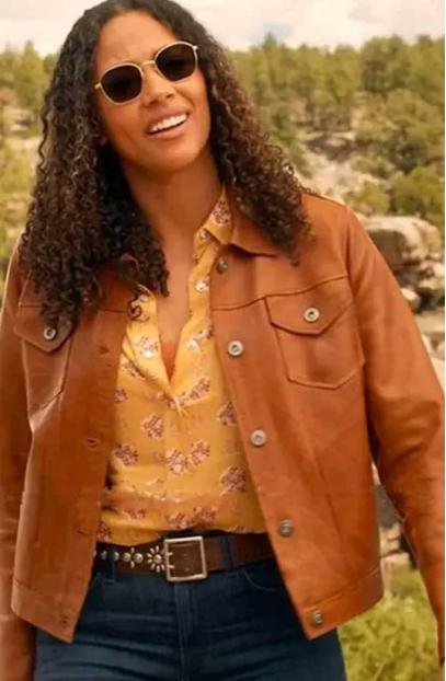 Kylie Bunbury Cassie Dewell Big Sky Brown Leather Jacket big-sky-cassie-dewell-jacket