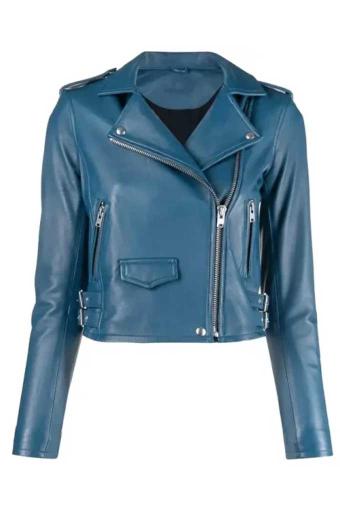 Big Sky Katheryn Winnick Jenny Hoyt Biker Blue Leather Jacket katheryn-winnick-big-sky-jacket