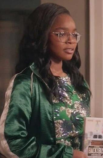 Black ish Diane Johnson Marsai Martin Green Bomber Jacket