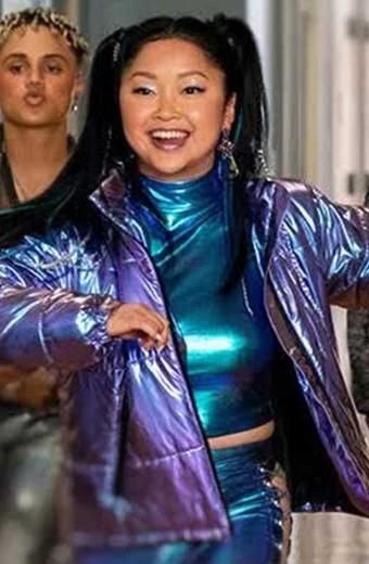 Erika Vu Boo Bitch Lana Condor Purple Parachute Puffer Jacket